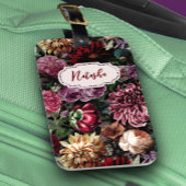  kleurrijk Floral monogrammed Bagagelabel