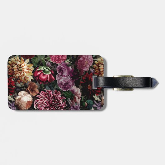  kleurrijk Floral monogrammed Bagagelabel (Achterkant horizontaal)