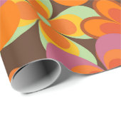 Kleurrijk Floral  naadloos patroon. Retro 70 Cadeaupapier (Rol Hoek)