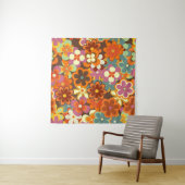 Kleurrijk Floral  naadloos patroon. Retro 70 Wandkleed (In Situ (horizontaal))