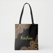 Kleurrijk Floral Oriental Mandalas Persoonlijk Tote Bag (Voorkant)