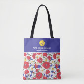 Kleurrijk Floral Patroon Aangepast Pickleball Padd Tote Bag (Voorkant)