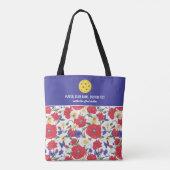 Kleurrijk Floral Patroon Aangepast Pickleball Padd Tote Bag (Achterkant)