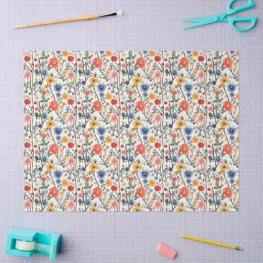 Kleurrijk Floral Patroon Weefselpapier Tissuepapier (Craft)