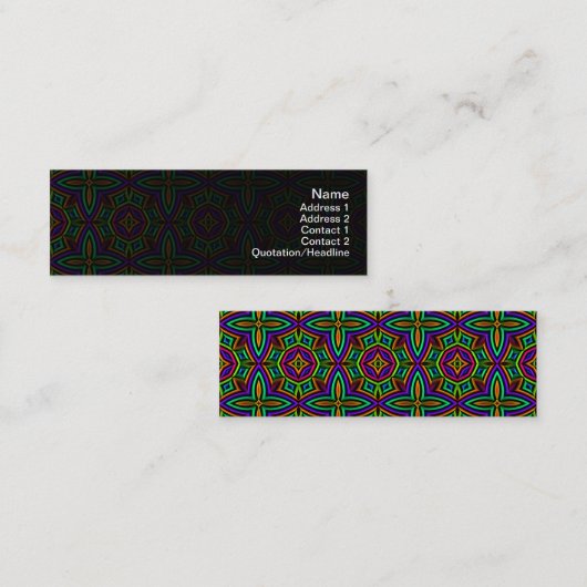 Kleurrijk Floral Pattern Alternative Small Mini Visitekaartje (Voorkant / Achterkant)