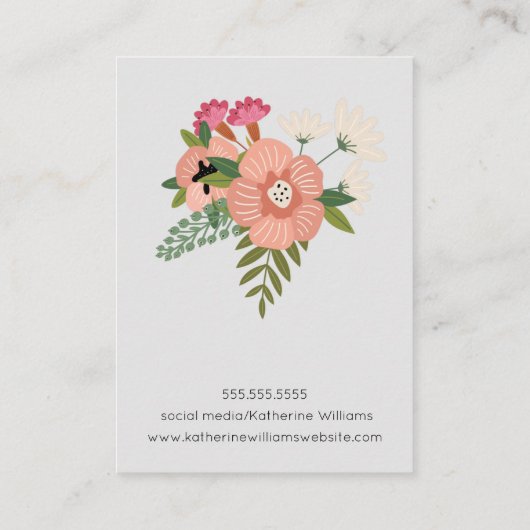 Kleurrijk Floral Pattern Boho Earring Display Visitekaartje (Achterkant)