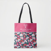 Kleurrijk Floral Pattern Custom Tennis Racket Tote Bag (Voorkant)