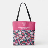Kleurrijk Floral Pattern Custom Tennis Racket Tote Bag (Achterkant)