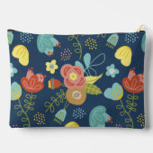 Kleurrijk Floral Pattern Dark Blue, op maat gemaak Etui (Achterkant)