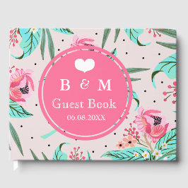 Kleurrijk Floral Pattern - Gepersonaliseerd Guestb Gastenboek