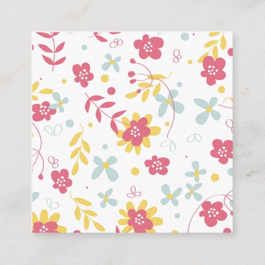 kleurrijk Floral Pattern Visitekaartje (Achterkant)