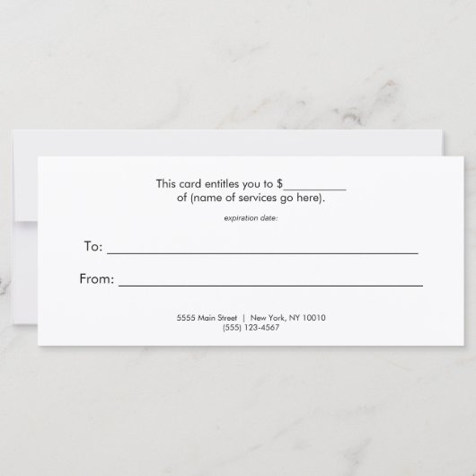 Kleurrijk Floral Salon & Spa Cadeaucertificaat (Achterkant)