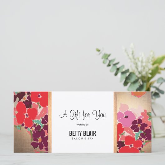 Kleurrijk Floral Salon & Spa Cadeaucertificaat (Staand voorkant)