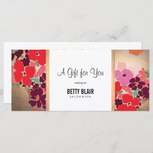 Kleurrijk Floral Salon & Spa Cadeaucertificaat (Voorkant / Achterkant)