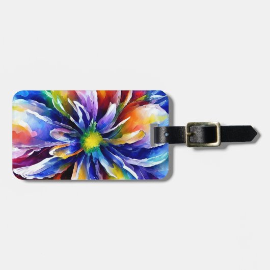 Kleurrijk Floral stijlvol modern reizen Bagagelabel (Voorkant horizontaal)