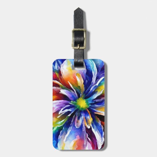 Kleurrijk Floral stijlvol modern reizen Bagagelabel (Voorkant verticaal)