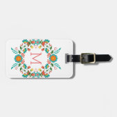 Kleurrijk Floral Wreath Lijst Bagagelabel (Voorkant horizontaal)