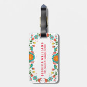 Kleurrijk Floral Wreath Lijst Bagagelabel (Achterkant verticaal)