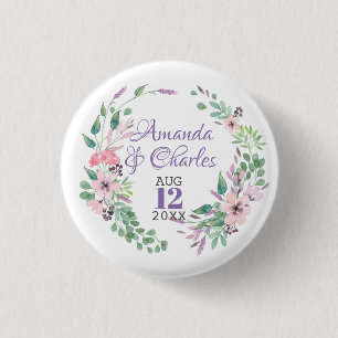 Kleurrijk Floral Wreath Lijst Ronde Button 3,2 Cm