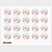 Kleurrijk Floral Wreath Wedding Design Ronde Sticker (Vel)