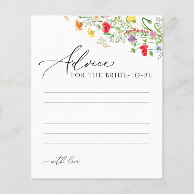 Kleurrijk floreel advies voor het bruine briefkaar (Voorkant)