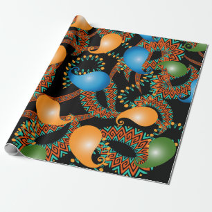 Kleurrijk floreel etnisch 3d Paisley naadloos patr Cadeaupapier