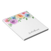 Kleurrijk floreel waterverf gepersonaliseerd notit notitieblok (Schuin)