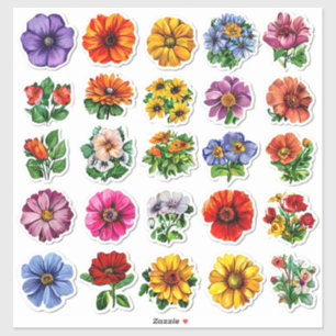 Kleurrijk Flower Collectie Sticker