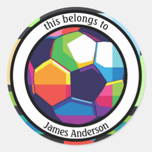 Kleurrijk Football Boek of School Sticker