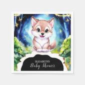 Kleurrijk Forest Wolf Baby shower papier Servet (Voorkant)