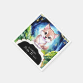 Kleurrijk Forest Wolf Baby shower papier Servet (Hoek)