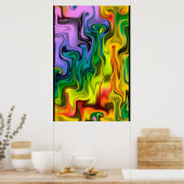 Kleurrijk Fractal Abstract Poster (Keuken)