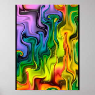 Kleurrijk Fractal Abstract Poster