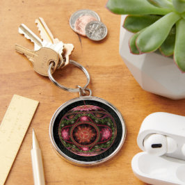 Kleurrijk Fractal Kunst Ornament Sleutelhanger