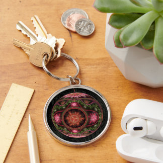 Kleurrijk Fractal Kunst Ornament Sleutelhanger