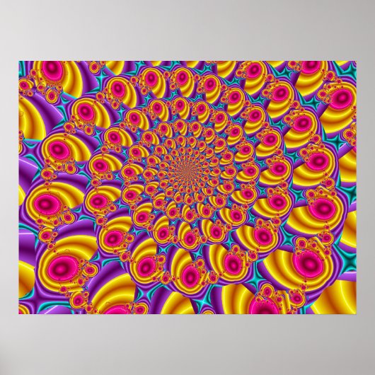 Kleurrijk Fractal Patroon Poster (Voorkant)