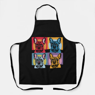 Kleurrijk Frans Bulldog Pop Art-ontwerp voor honde Schort