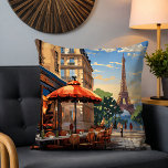 Kleurrijk Frans Café Eiffeltoren Parijs Frankrijk Kussen<br><div class="desc">Het kleurrijke Franse Café Eiffeltoren Paris France Sierkussen Cushion beschikt over een kleurrijk Frans café en architectuur met op de achtergrond de Eiffeltoren. Creëer door Evco Studio www.zazzle.com/store/evcostudio</div>