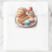 Kleurrijk Frans gebak Vierkante Sticker (Tas)