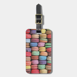 Kleurrijk Frans Macaron Patroon Bagagelabel