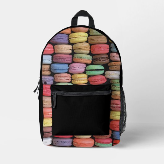 Kleurrijk Frans Macaron Patroon Bedrukte Rugzak (Voorkant)