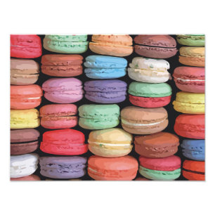 Kleurrijk Frans Macaron Patroon Foto Afdruk