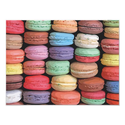 Kleurrijk Frans Macaron Patroon Foto Afdruk (Voorkant)