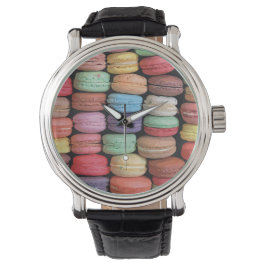 Kleurrijk Frans Macaron Patroon Horloge