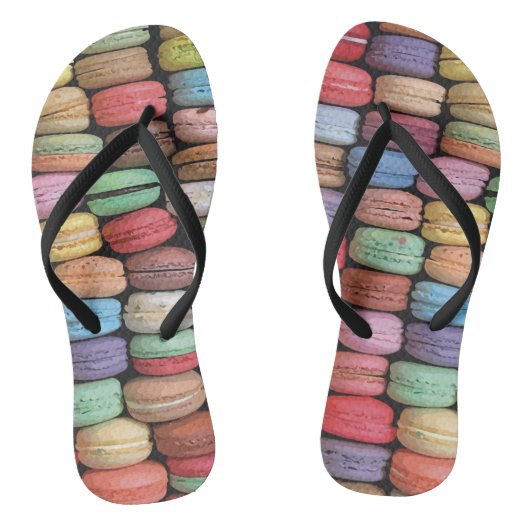 Kleurrijk Frans Macaron Patroon Teenslippers (Voetbed)