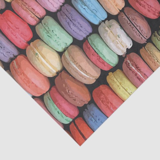 Kleurrijk Frans Macaron Patroon Tissuepapier (Detail)