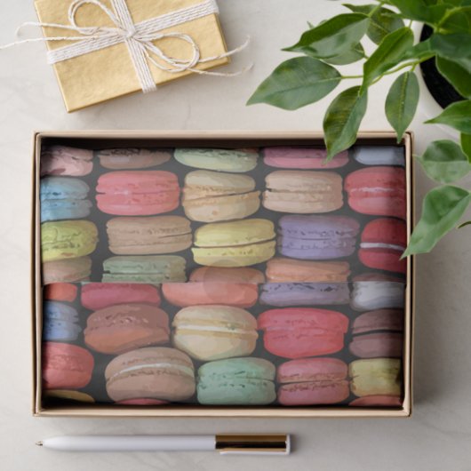 Kleurrijk Frans Macaron Patroon Tissuepapier (Geschenk)