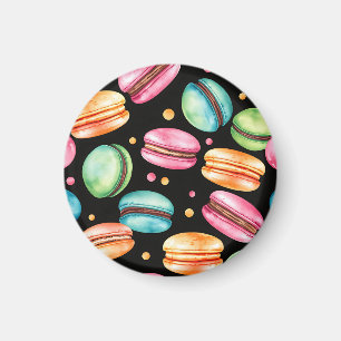 Kleurrijk Frans Macaron Watercolor Patroon Magneet