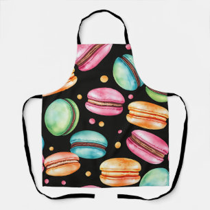 Kleurrijk Frans Macaron Watercolor Patroon Schort