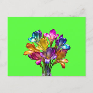 Kleurrijk Freesia bloemenboeket Briefkaart